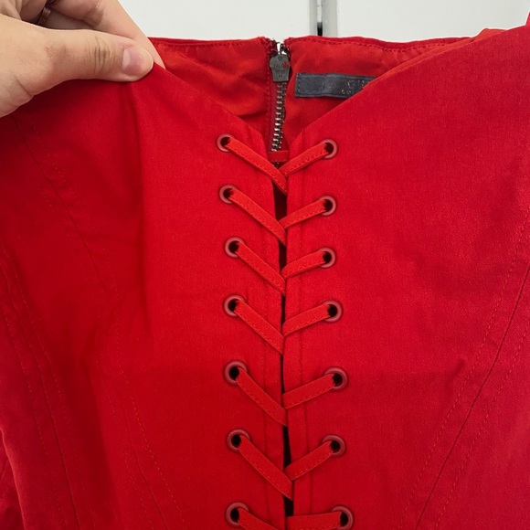 Guess Red Off the Shoulder Dress - Picture 9 of 9